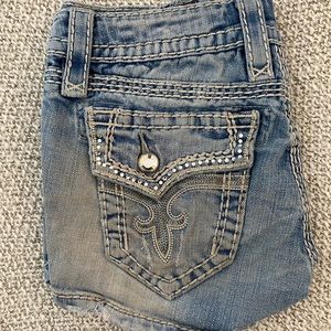 Rock revival jean shorts